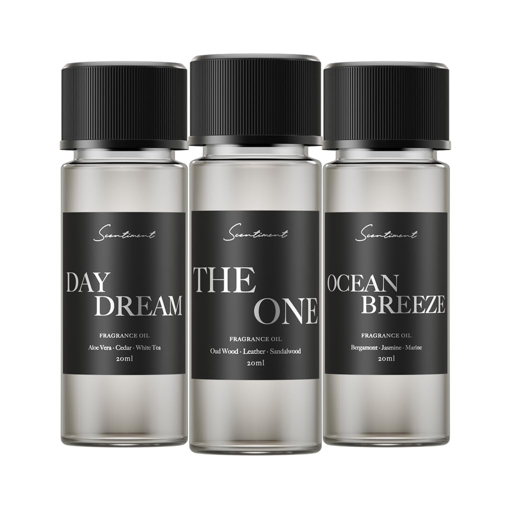 Hotel Diffuser Oil Discovery Kit | Inspired by 1 Hotel® Ritz-Carlton® & Luxury Hotel Scents | Aromatherapy Oils with Notes of Cardamom, Tuscan Leather, and Sandalwood (20ml, Top 3 Scents)