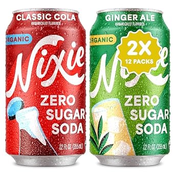 Nixie Organic Zero Sugar Soda - Classic Cola + Ginger Ale, 24-pack