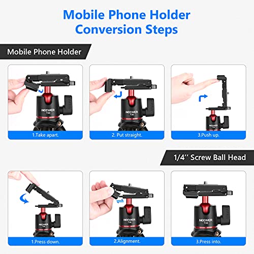 Image of NEEWER TP34 Camera Tripod w Remote, Mini Flexible Vlog Phone Tripod Stand | With Action Camera Mount Adapter, Hidden Phone Holder, Cold Shoe, Compatible with iPhone Hero13 12 11 10 9, Max Load 4.4lb