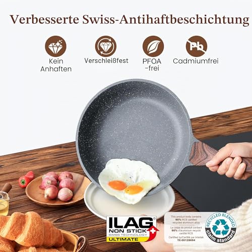 Foto von SENSARTE 20cm Schweizer Granit Beschichtung Antihaft Bratpfanne Skillet