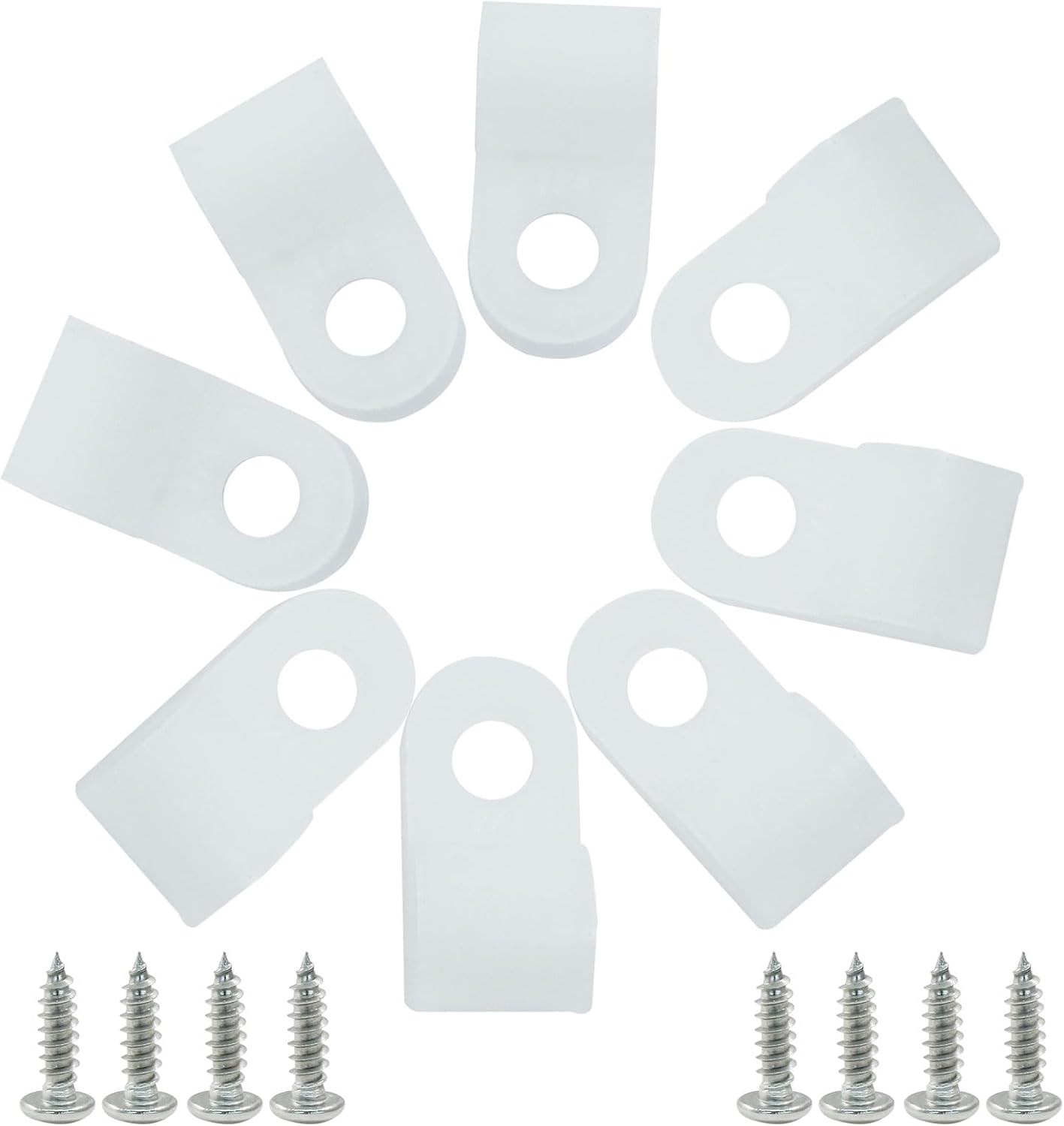 Hordion 50 Pack 1/4 Inch Rope Light Clips, P-Style Mounting Clips White image 4