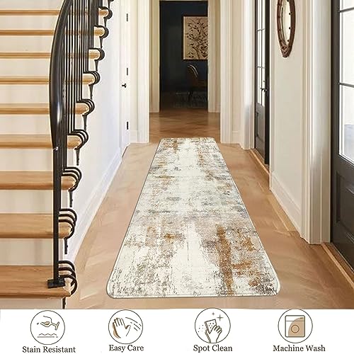 Famibay 2X6 Hallway Runner Rug With Rubber Backing Modern Abstract Washable Runner Rug Non Slip Hallway Rug Runner Soft Low Pile Carpet Runners For Hallway Entryway Bathroom Bedroom Kitchen thumb #5
