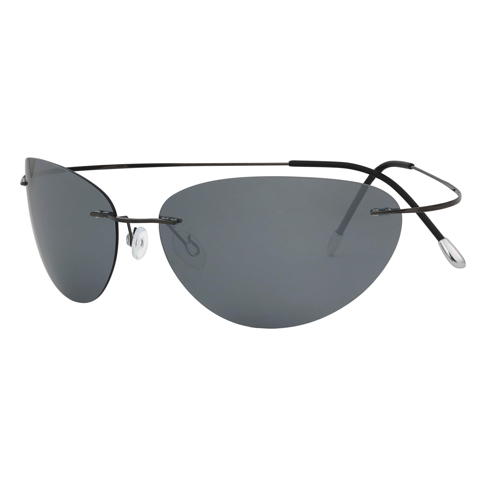 Eyekepper Pilot Rimless Titanium Polarized Sunglasses for Men and Women