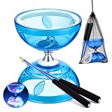 ZMCVOE Diábolo con Rodamientos de Bolas, Diabolo Led con SOGA de 10 M, Juego de Malabares Led DIABOLO, Diavolo para Adultos, Principiantes (Azul)
