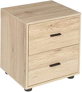 URBNLIVING 2 Oak Drawer Bedside Cabinet