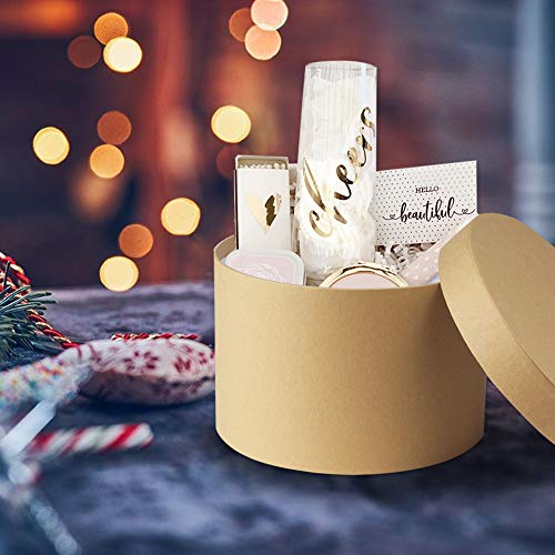 Round Gift Boxes With Lids Set Of 4 Brown Gift Box Assorted Sizes Nesting Gift Boxes For Presents Birthday Bridesmaid Wedding Valentines Christmas Party Favor Boxes #TOP1