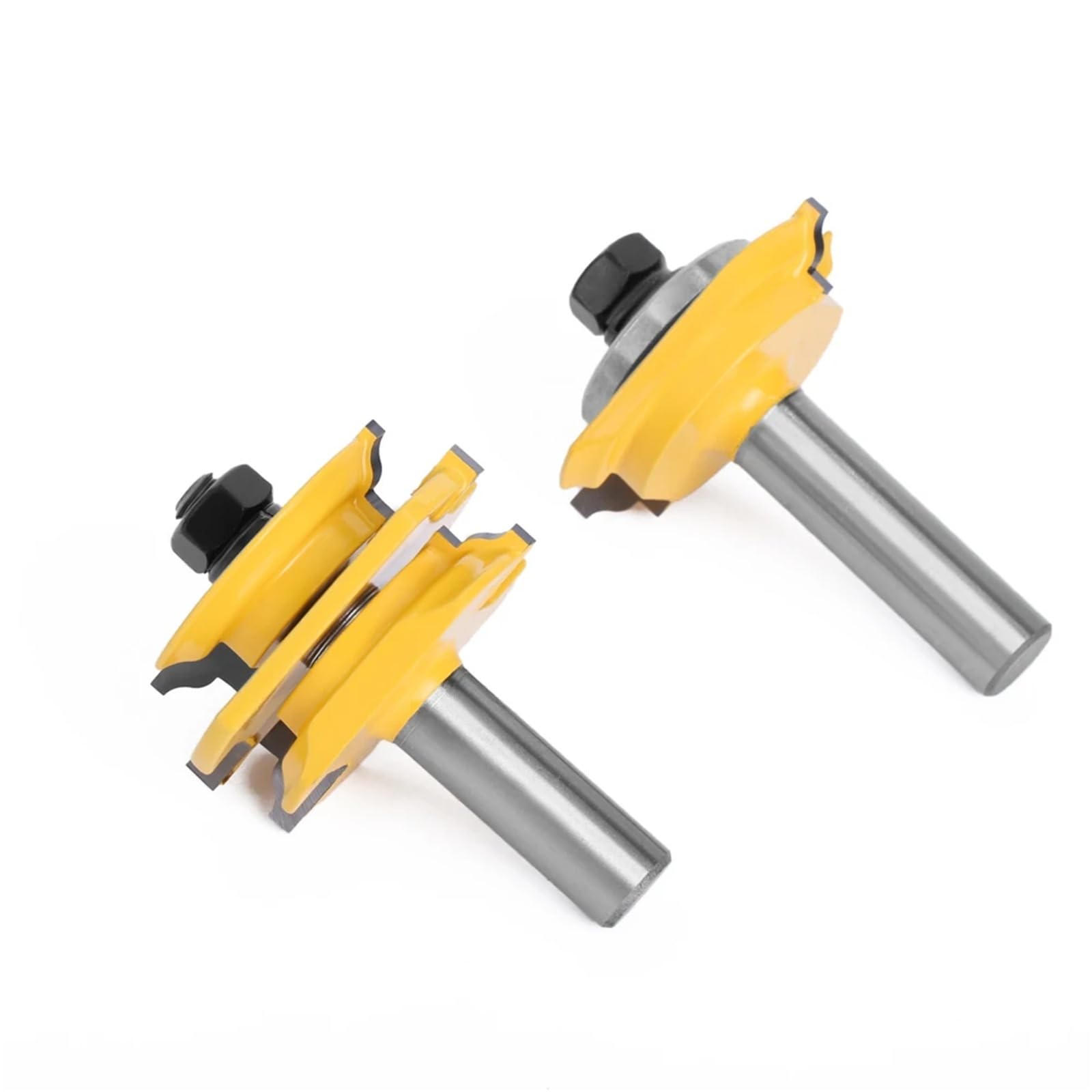 Fresa per incastri maschio-femmina, Set di 2 frese for porta in vetro con perline, gambo da 12 mm o,7(12mm Shank)