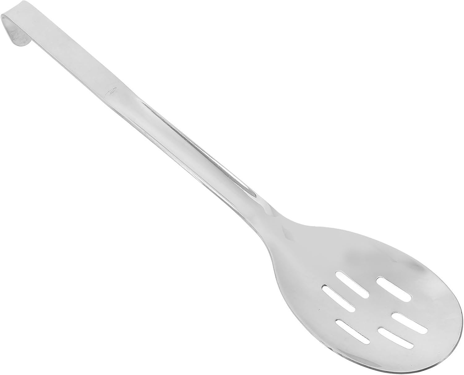 Stainless Steel Slotted Serving Spoon with Hook Small Ergonomic Buffet Spoon for Catering and Home Kitchen Use for Food Service