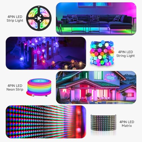 Image of BTF-LIGHTING WS2815 WS2805 SK9822 WS2801 IC etc SPI SMD 4PIN LED TTL Amplifier 1 to 4 Support 4PIN Addressable LED Strip Lights,String,Matrix Panel,Module etc DC5V DC12V DC24V