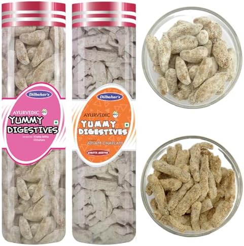 DILBAHAR'S Khatta Mitha Chhuhara-210-Aplam Chaplam-165 Gm|Khatta Mitha Chhuara|Aam Pachak Goli|Digestive Goli Pachak|Mukhwas Mouth Freshener|Churan Digestive|After-Meal Treat,Candy,Sweet Mango