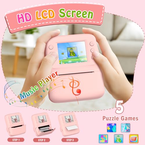 Kids Camera Instant Print, Toys for 3-10 Year Old Girl Gifts 1080P Video & 32GB SD 2.4'' Screen Instant Print Camera for Kids Gifts for 3 4 5 6 7 8 9 10 Year Old Girls Birthday Presents Xmas - Image 6