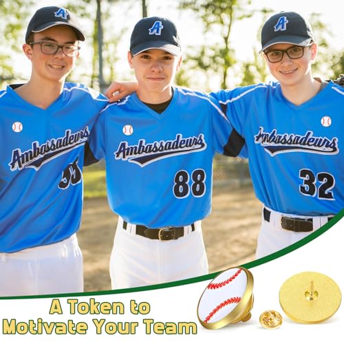 Image of Tondiamo 24Pcs Sports Lapel Pin for Team Gift 3 /4 inch Brooch Decor | Team Gift for Coaches Players, Basketball Baseball Softball Football Volleyball Enamel Pin, Sports Party Decor, Game Awards