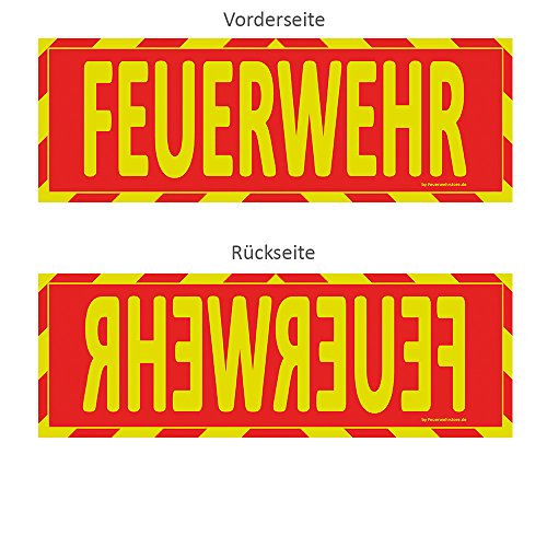 Einsatz-Wendeschild | Feuerwehr | WSB2 Sonnenblende Normal- & Spiegelschrift | Auto KFZ | Warn-Schild |