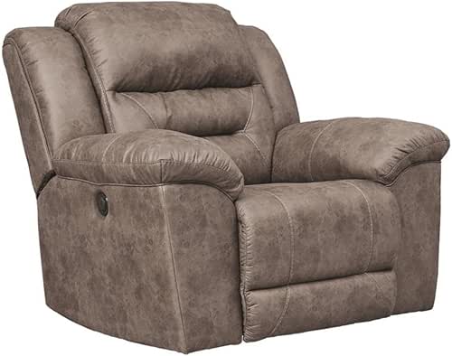 Signature Design by Ashley Stoneland Modern Power Recliner with Gentle