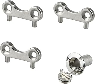 Boat Gas Cap Key, 3 PCS Stainless Steel Deck Fill Plate Key Tool for Marine Boat Yacht Fuel Water Tank
