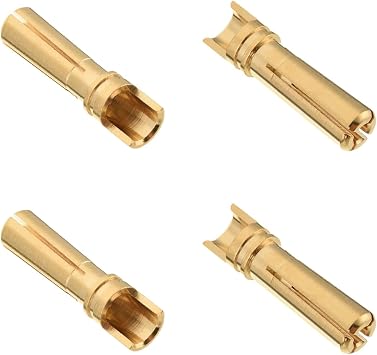 Heyiarbeit 4pcs 4mm Bullet Connector Gold Plated Banana Plug Male Connector Adapter for RC Lipo Battery ESC Motors