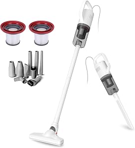 KEROMEE Stick Vacuum Cleaner, Corded Handheld Vacuum Cleaner Mini Electric Broom for Pet Hair Hardwood Floor Cat Litter Cleaning (16ft-Cord)