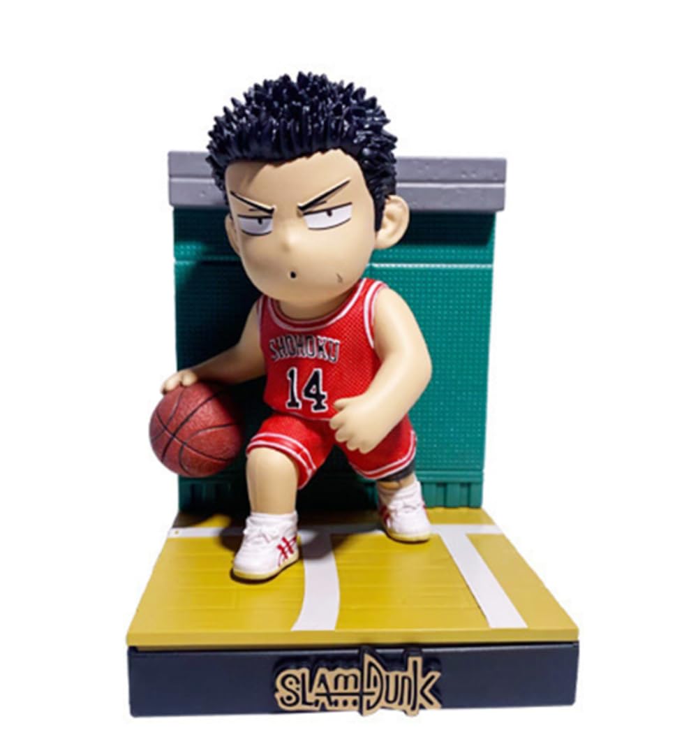 SLAM DUNK SHOHOKU Mitsui Hisashi Sitting Posture Half Ball Q Version Collectible Mutiple Scenes Model Anime Figure