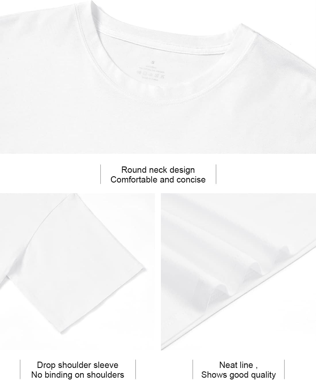 Xelky Womens Crop Casual Tops Tshirt Cotton Loose Workout Short Sleeve Round Neck Tee Yoga Running Shirts 4 Pack - Image 5