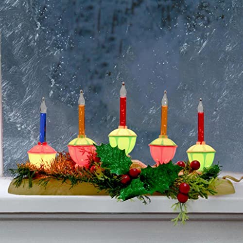 Image of Christmas 5 Light Bubble Candle Lamps, Plug in Electric Candles with 5 Multi-color Bubble Lights (1 spare), C7 /E12 Base 5W Bubble Light Candle, Suitable for Holiday Christmas Celebration Lighting