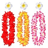 6 Pcs Hawaiian Leis Plumeria Hair Clips Luau Tropical Flower Leis Barrettes Headpiece Women Floral N