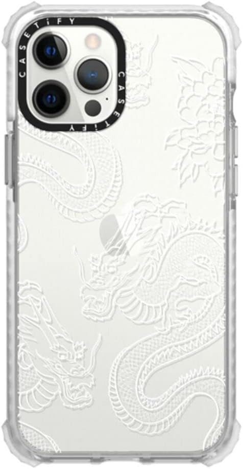 CASETiFY Ultra Impact iPhone 12 Pro Max Case [9.8ft Drop Protection] - Dragons - Clear