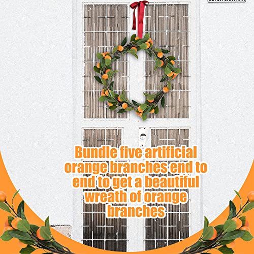 Hagao Artificial Fruit Branches Artificial Orange Highly Simulation Lifelike Model For Vase Home Party Decoration (1P Orange Branch) #TOP2