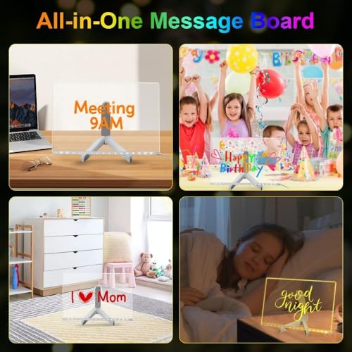 image for Generic LED Note Board with Colors,Glowing Acrylic Dry Erase Board wit