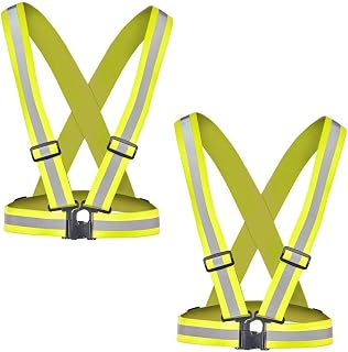 J. J. Keller SAFEGEAR Reflective Strap Safety Vest, Hi-Vis Safety Suspenders, X-Back, Adjustable Straps, Quick-Release Buckle