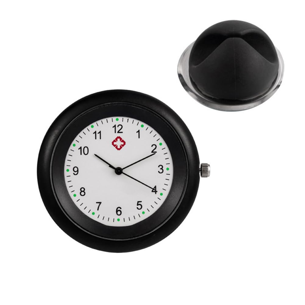 Lobamop Unisex Black Clip-On Stethoscope Watch With Second Hand - Nurse's Pocket Clock For Nurse Week Gifts And Essentials