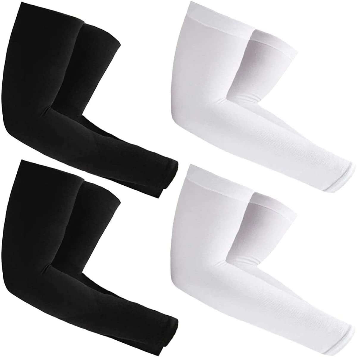 NP 4 Pairs UV Sun Protection Compression Arm Sleeves for Men & Women Tattoo Cover Up - UPF 50 Sports Compression Cooling Sleeve Cooling Athletic Sports Sleeve for Football, Golf & Volleyball Beach.