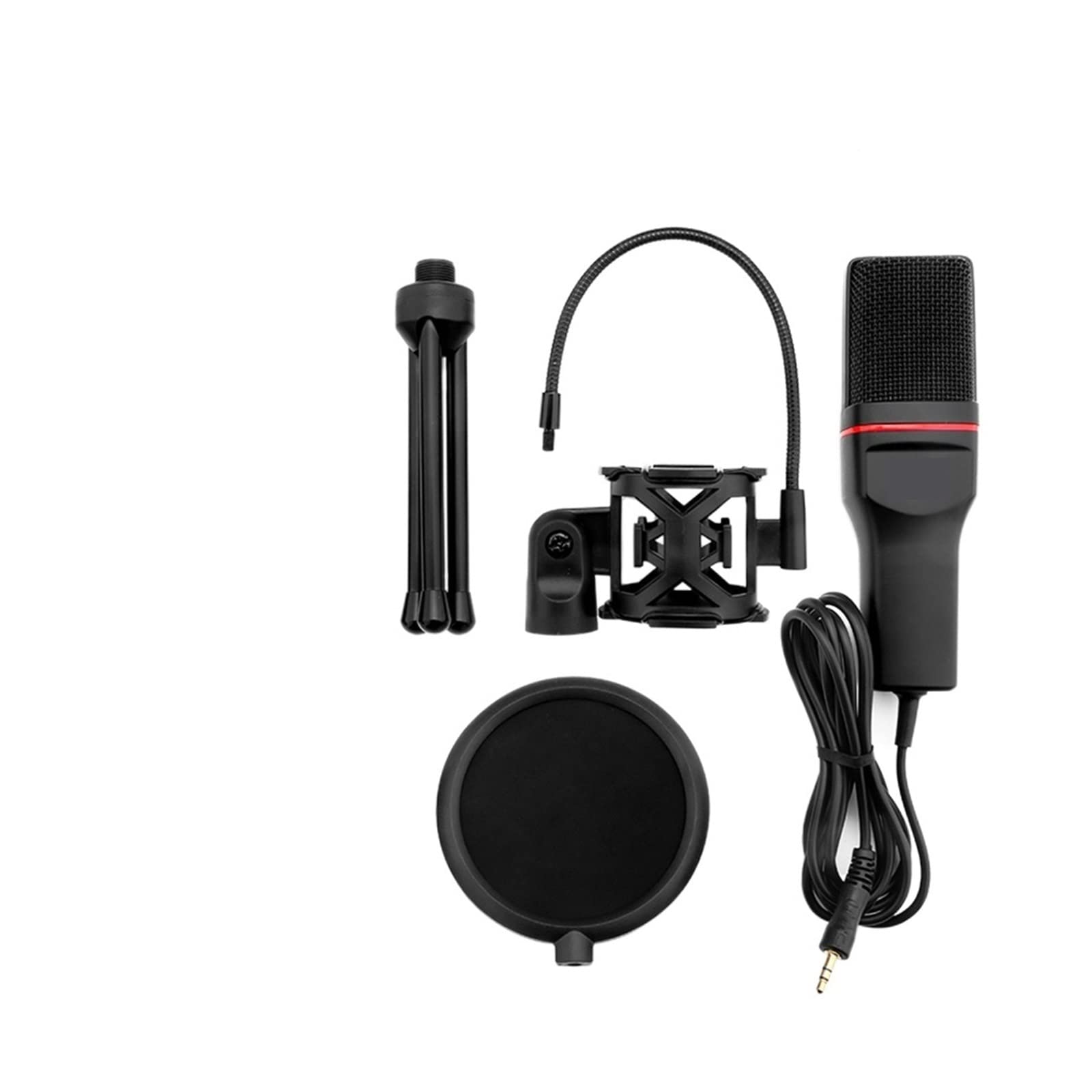 Microphone condensateur PC enregistrement studio karaoké avec trépied audio XLR 3.5mm