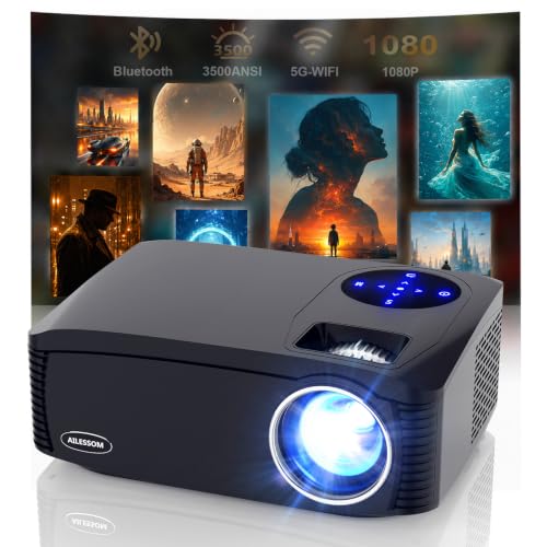 ROCONIA 3500 ANSI Large Projector with WiFi and Bluetooth,450"Display Movie Projector with HIFI Speaker,High Brightness 4K Projectors for Home Theater &Business,Compatible with HDMI/USB/IOS/Android/