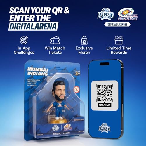 Image of Action Figure, IPL Edition 360 Rotatable Head, Cricket Player for Fans & Collectors (3 Inch Rohit Sharma)