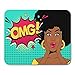Produktbild Semtomn Mauspad Wow Pop weibliches Gesicht sexy überrascht junge afrikanische Frau Mousepad für Notebooks, Desktop-Computer Mausmatten, Büromaterial