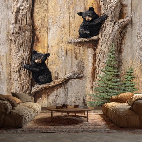 STAUVOLIC Bear Wildlife 3D Wall Mural 55"x79