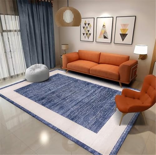 Tapis confortable et durable grand format bleu pour salon - 2