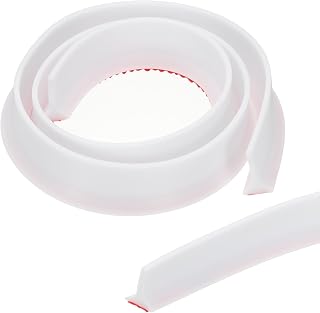 PATIKIL 39 Inch Collapsible Shower Threshold Water Dam Guard, Shower Stopper Barrier Self Adhesive Sink Splash Guards for Frameless Shower Door Bottom, White (1.2"Wx0.6"T)