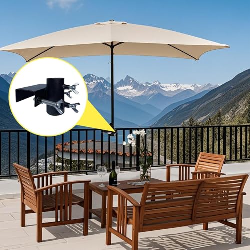 Soporte para parasol de terraza con abrazadera de sujeción robusta 8