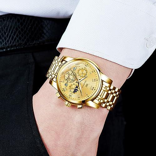 Image of OLEVS Women's Analog Watch Quartz Rose Gold Stainless Steel Strap Fashion Luxury Business Circular Calendar Simulated