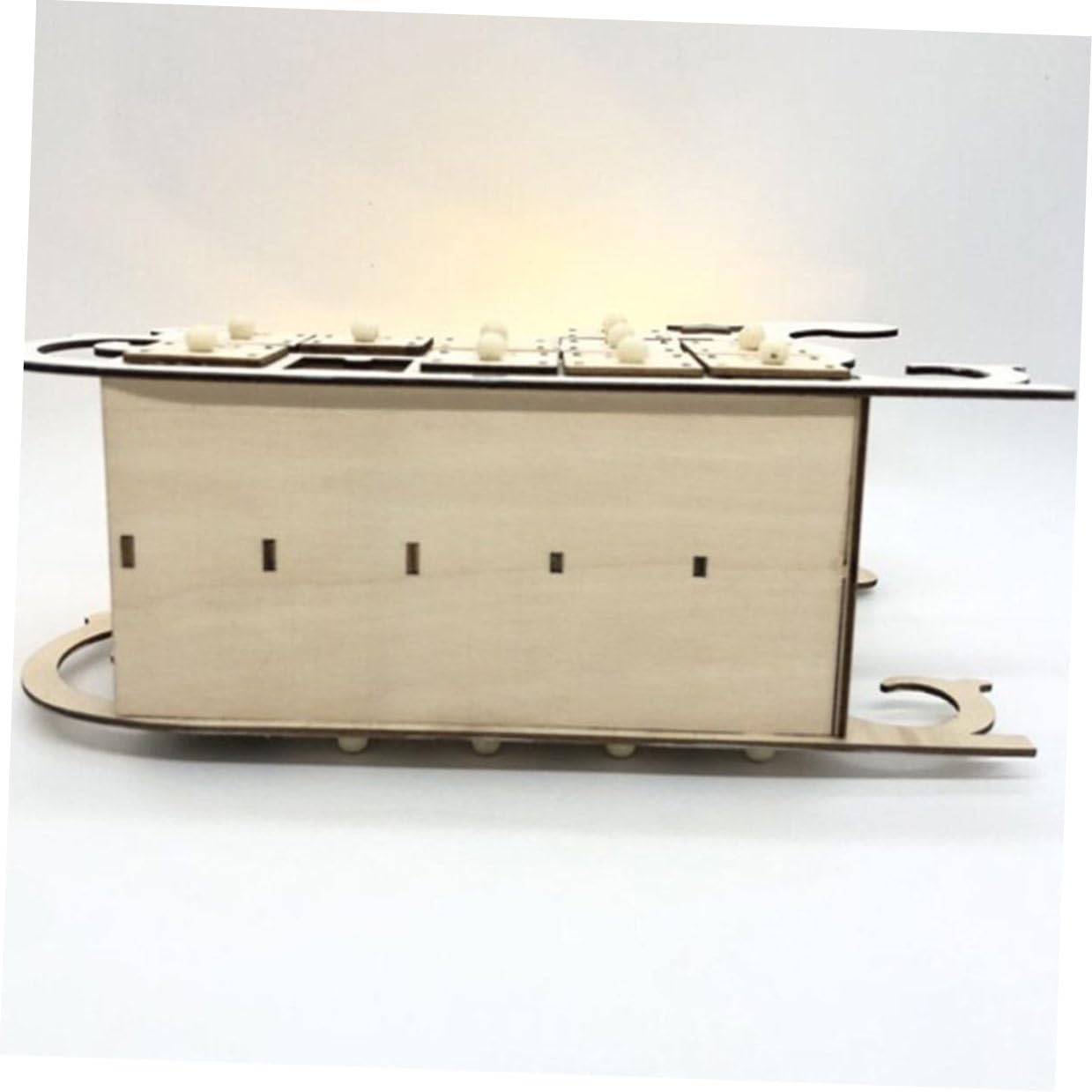 BESPORTBLE Holz Weihnachtskalender mit Schlittenform DIY Bastelidee für Weihnachten Countdown Kalender aus Holz Weihnachtsdeko für Schreibtisch und Wohnzimmer