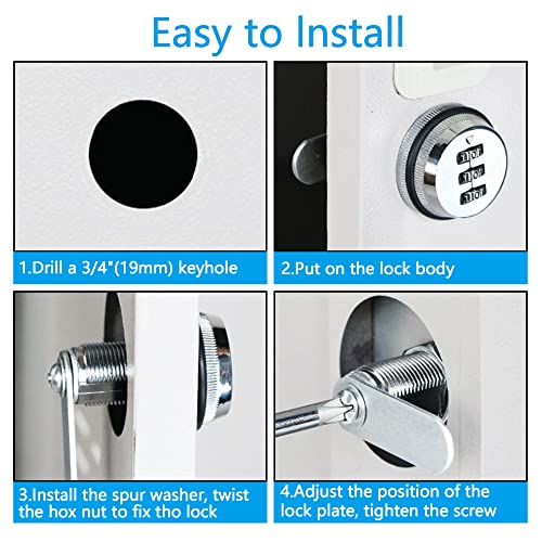 Yaodhaod Combination Cabinet Cam Lock, Password Coded Cabinet Drawer Lock, Security Locks For Cabinet Deposit Box Mailbox Office File Storage Cabinet (1-1/8 Inch, Black) #TOP6