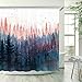 Stacy Fay Misty Forest Natural Scenery Shower Curtain, Black Forest Fog Bird Mountain, Waterproof Polyester Bathroom Decor (72x72)