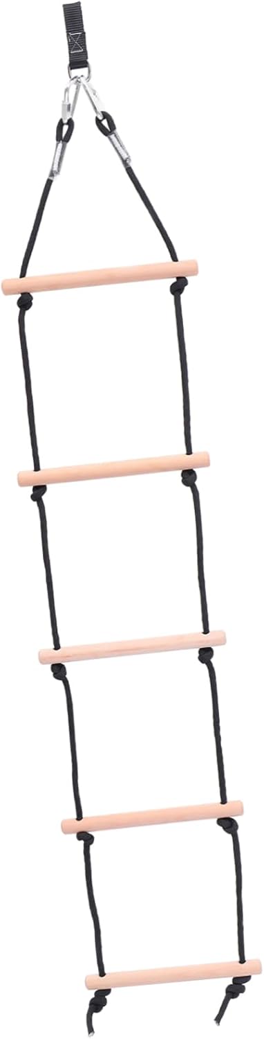 Wooden Climbing Ladder Beech Swing for Outdoor Recreation Easy to Install Promotes and Stamina for