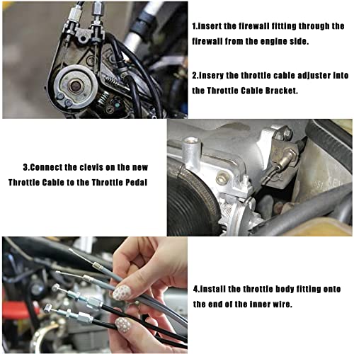 ORAEVY 24" Hi-Tech Universal Throttle Cable Braided Stainless Steel Throttle Cable Kit - Thumbnail 4