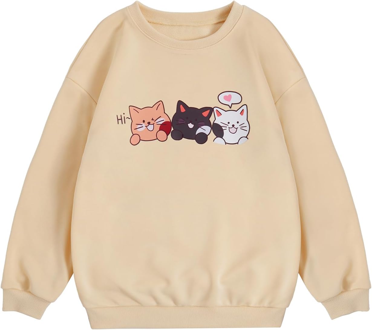 SOLY HUX Girl's Cute Graphic Crew Neck Sweatshirt Long Sleeve Pullover Tops T Shirt