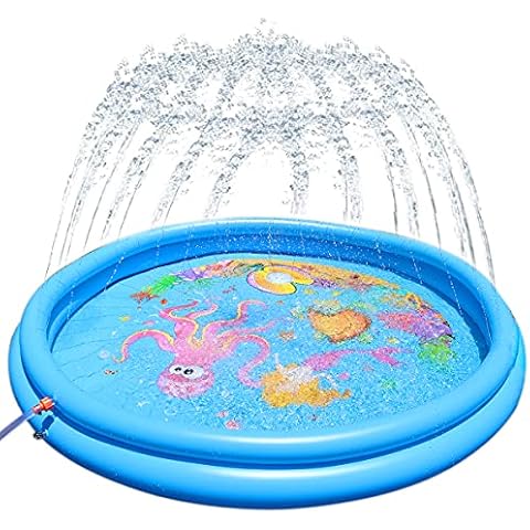 ROUSKY Children's Inflatable Toy fountain, Sprinkler Pool Kids, Outdoor Inflatable Water Toys for 2 3 4 5 Years Old Boys Girls, Summer Outdoor Game Water Toys (Ocean World) Cover