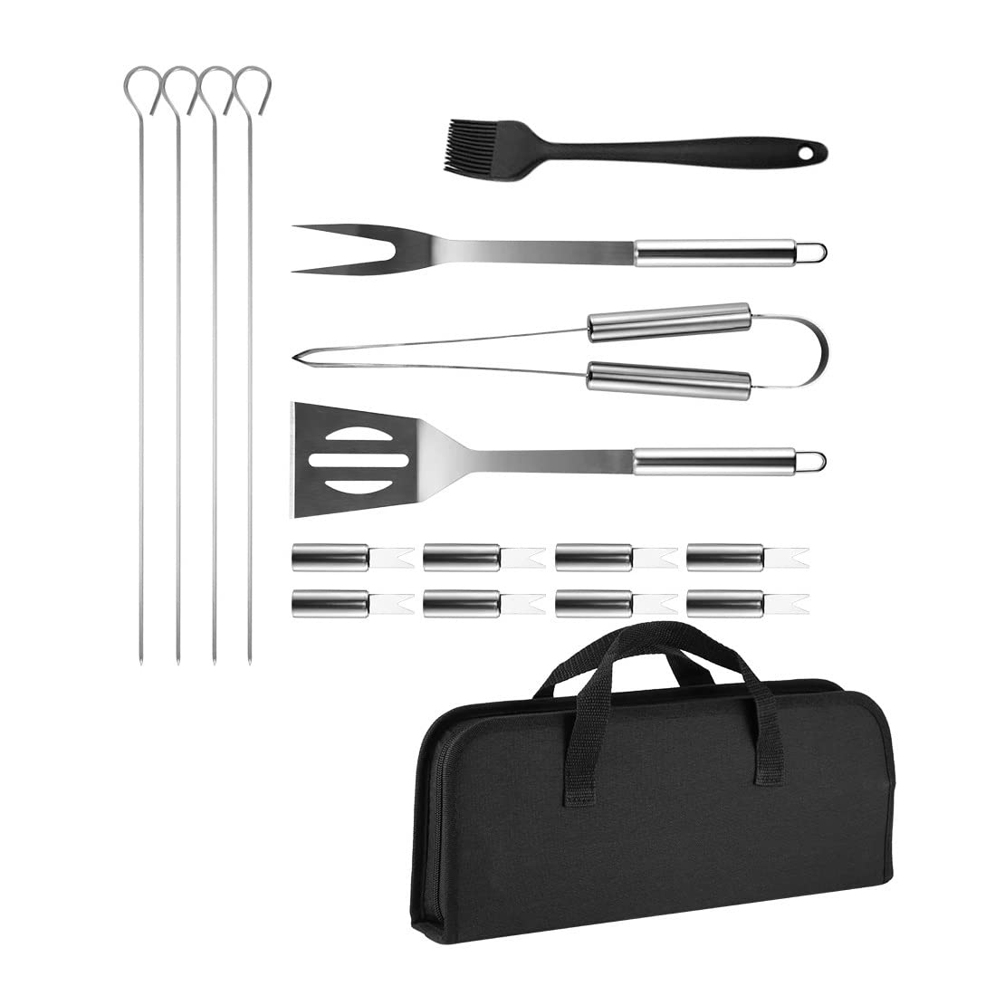Set di Strumenti per Barbecue in Acciaio Inossidabile Accessori per Utensili per grigliate per Barbecue Kit di Strumenti per Cucinare all'aperto da Campeggio Utensili per Barbecue
