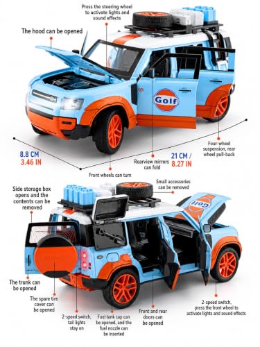 Image of Magicwand Die-Cast Zinc Alloy 1:24 Scale Golf Defender【Large】 with 6 Openable Doors,Lights & Music【Pack of 1】