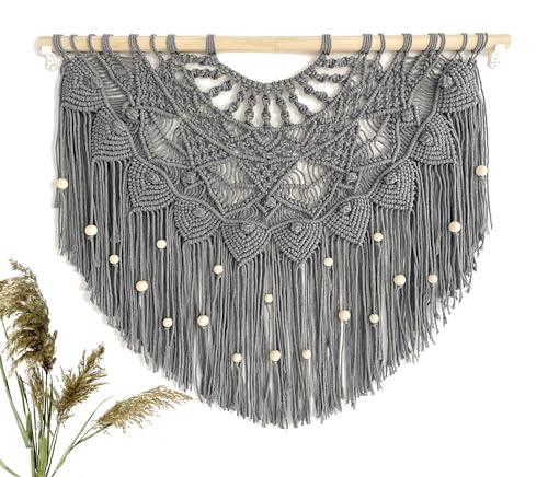 Youngeast Large Macrame Wall Hanging Boho Beaded Curtain for Window